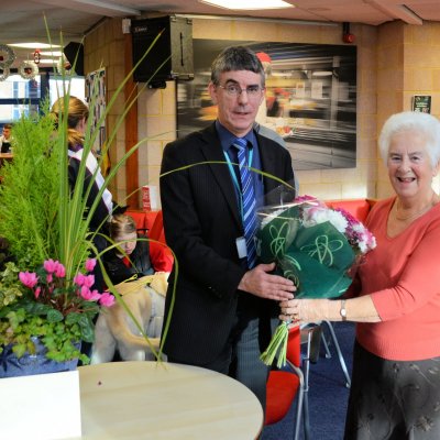 A big thank you as volunteer retires from RNIB College Loughborough after 14 years supporting the College